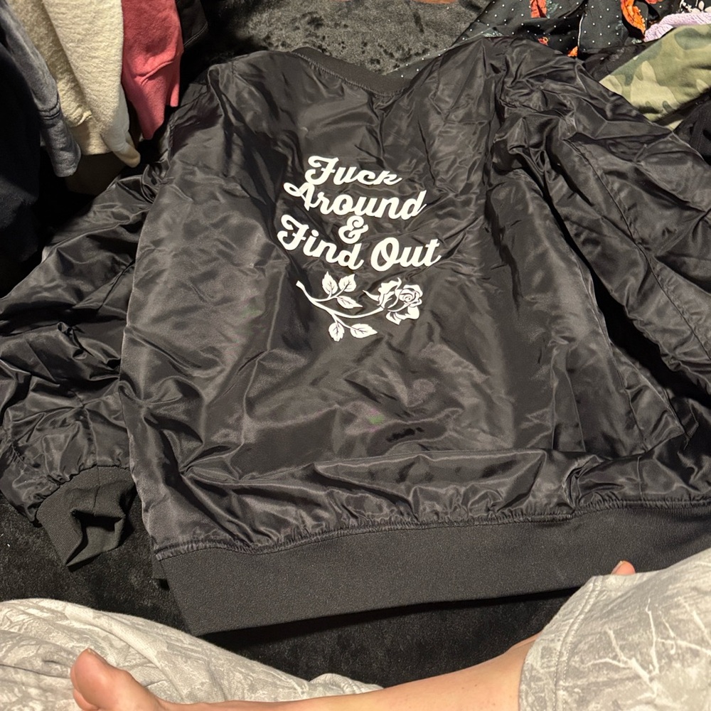 FAFO Black Jacket with Bright Orange Interior